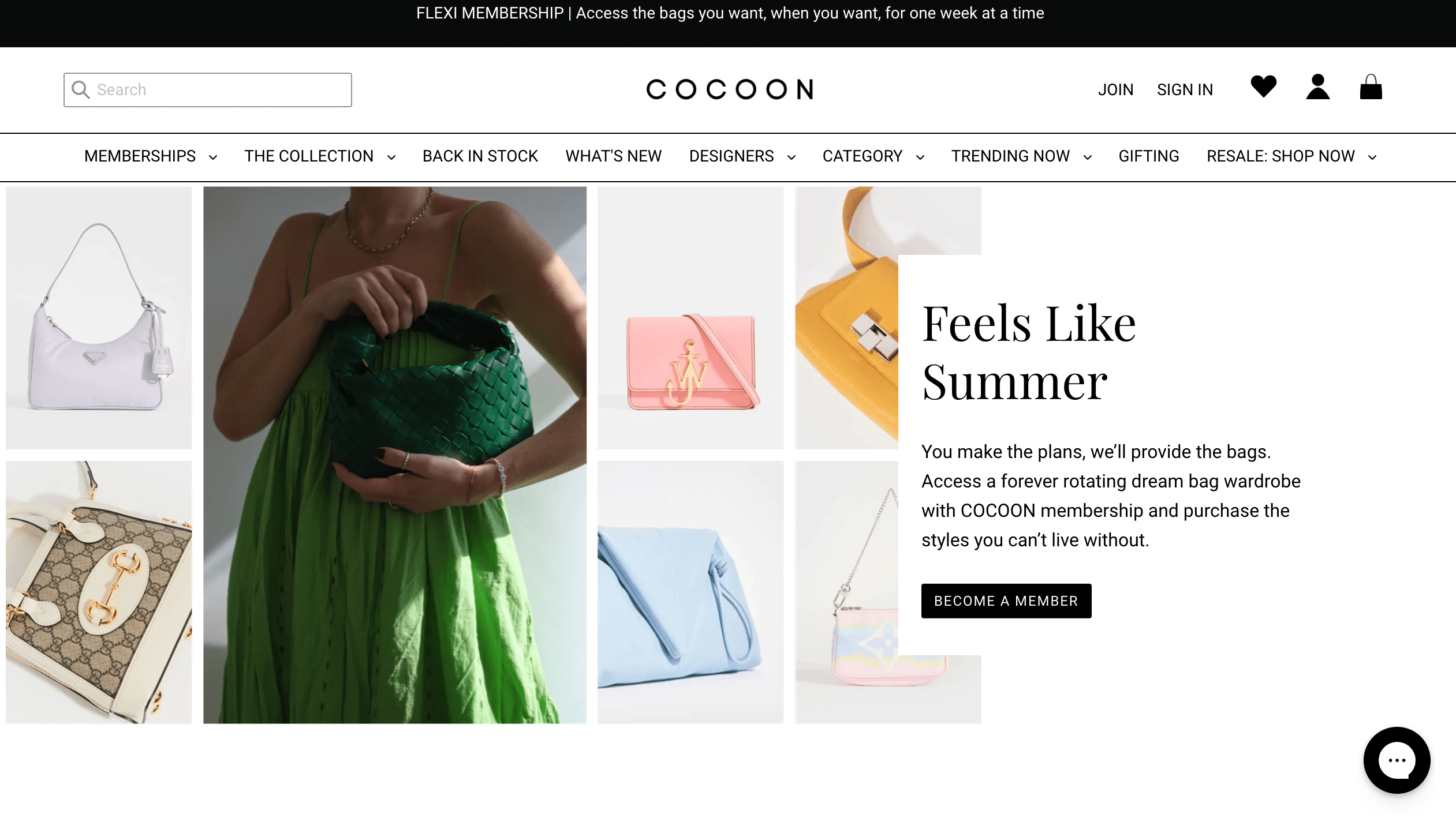 Cocoon-Membership Based Dress Rental