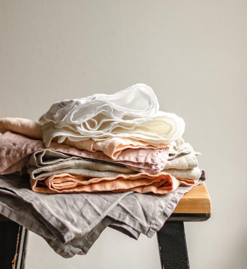 pile of linen organic fabrics